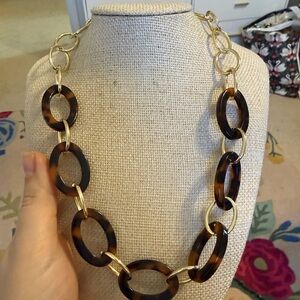 LOFT Tortoise and Gold Link Necklace